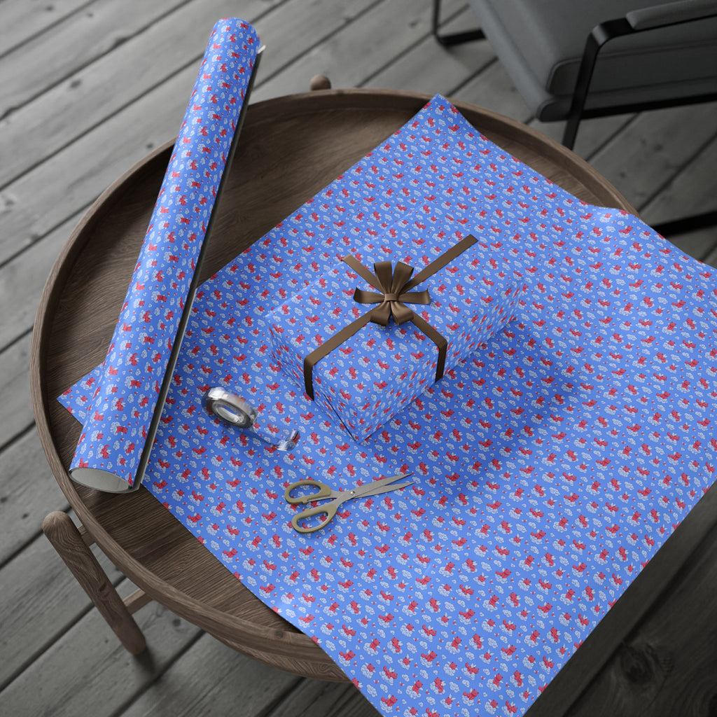 NSFW Heavenly Pussy on Blue Wrapping Paper - Holiday Gift Wrapping Paper Roll