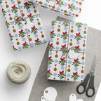 Christmas Cartoon Mistletoe Wrapping Paper | Holiday Gift Wrapping Paper Roll
