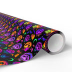 Halloween Fluorescent Pumpkins Wrapping Paper | Holiday Gift Wrapping Paper Roll