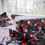 4th of July Rocket Pop on Black Wrapping Paper | Holiday Gift Wrapping Paper Roll