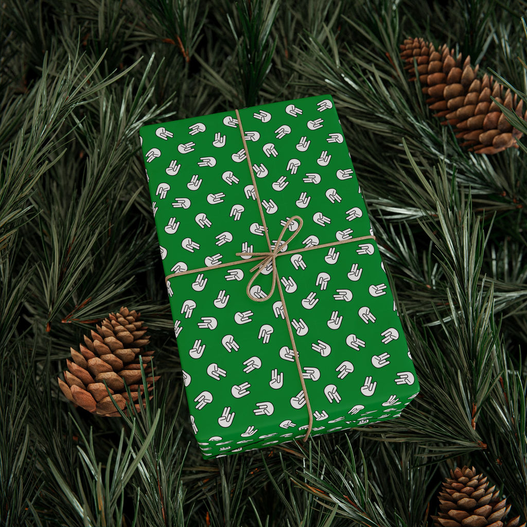 NSFW "The Shocker" on Green Wrapping Paper - Holiday Gift Wrapping Paper Roll