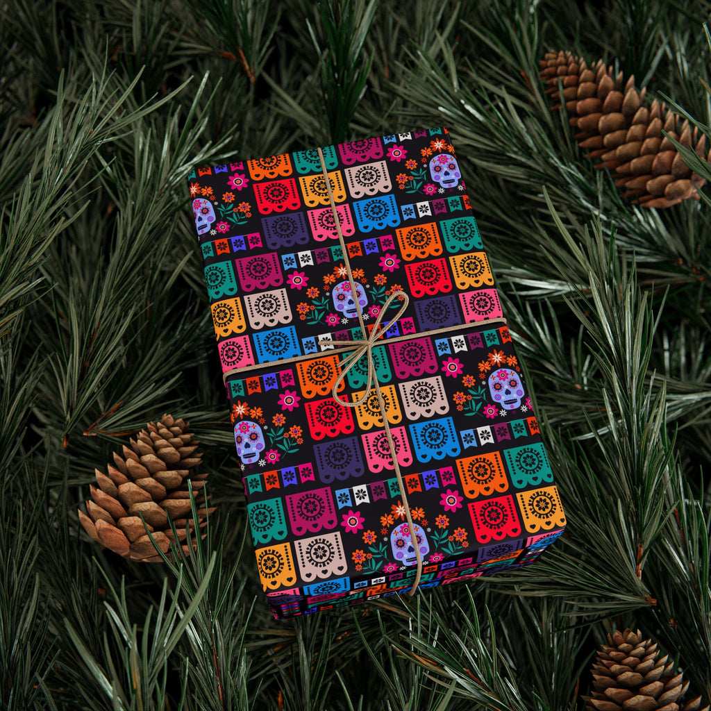 Day of the Dead Mexican Celebration Wrapping Paper | Holiday Gift Wrapping Paper Roll