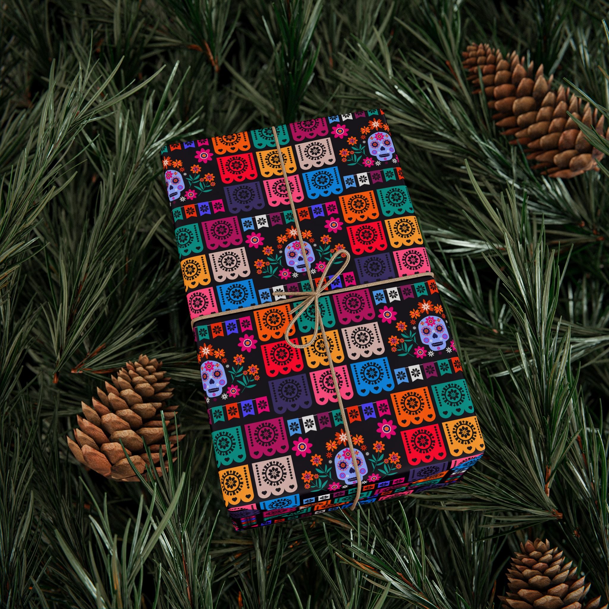 Day of the Dead Mexican Celebration Wrapping Paper | Holiday Gift Wrapping Paper Roll