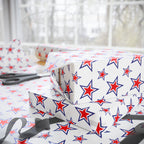 4th of July Alternating Stars Wrapping Paper | Holiday Gift Wrapping Paper Roll