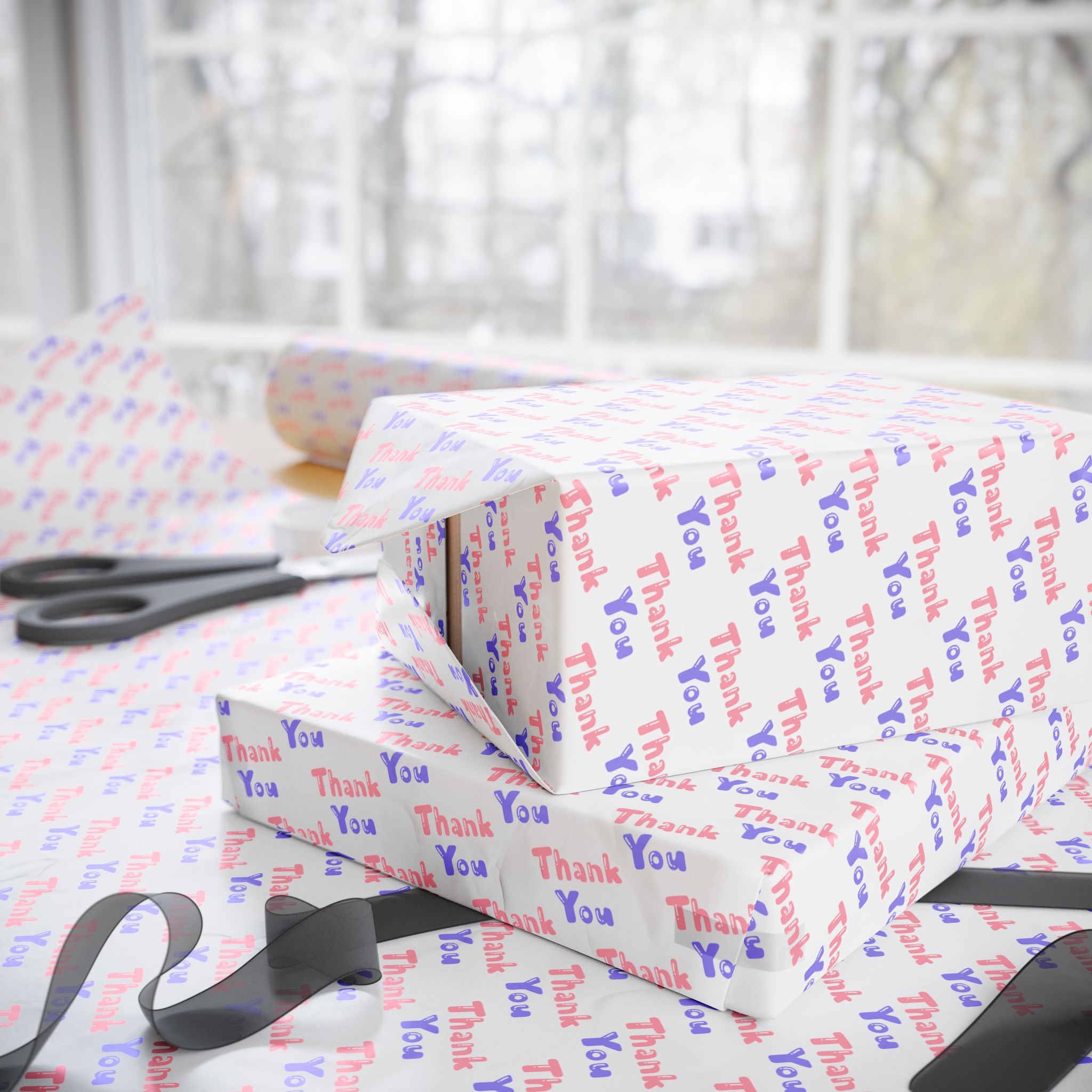 Thank You Balloon Letters Paper Design | Holiday Gift Wrapping Paper Roll