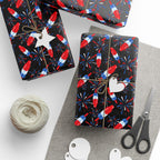 4th of July Rocket Pop on Black Wrapping Paper | Holiday Gift Wrapping Paper Roll