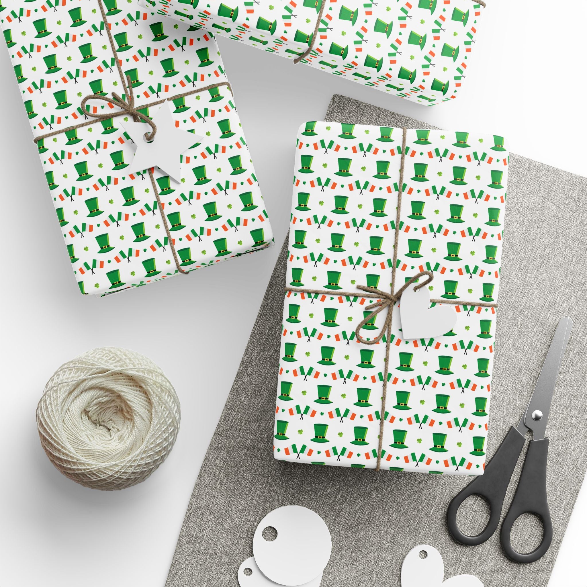 St Patrick's Day Irish Hats Wrapping Paper | Holiday Gift Wrapping Paper Roll