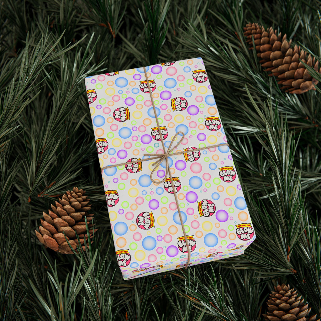 NSFW Blow Me Bubbles Wrapping Paper - Holiday Gift Wrapping Paper Roll