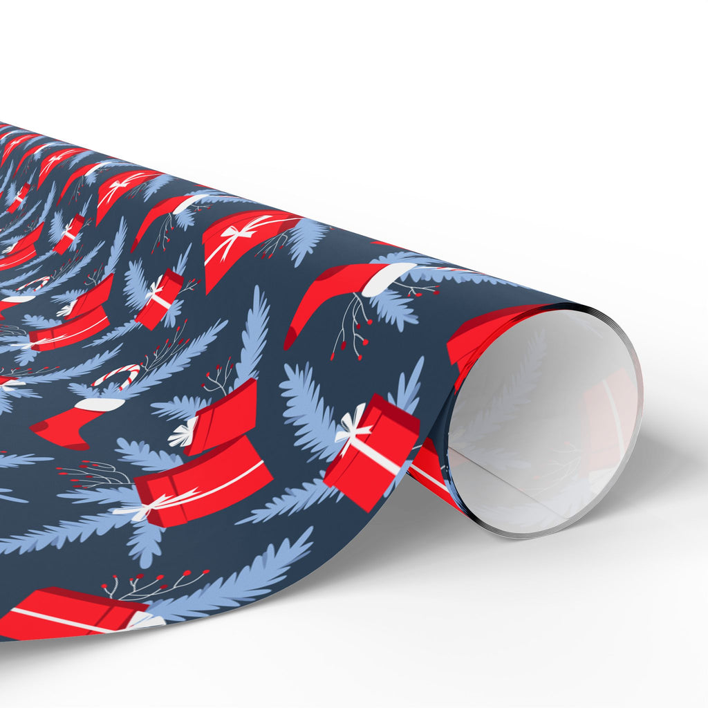 Christmas Blue Spruce Gifts Wrapping Paper | Holiday Gift Wrapping Paper
