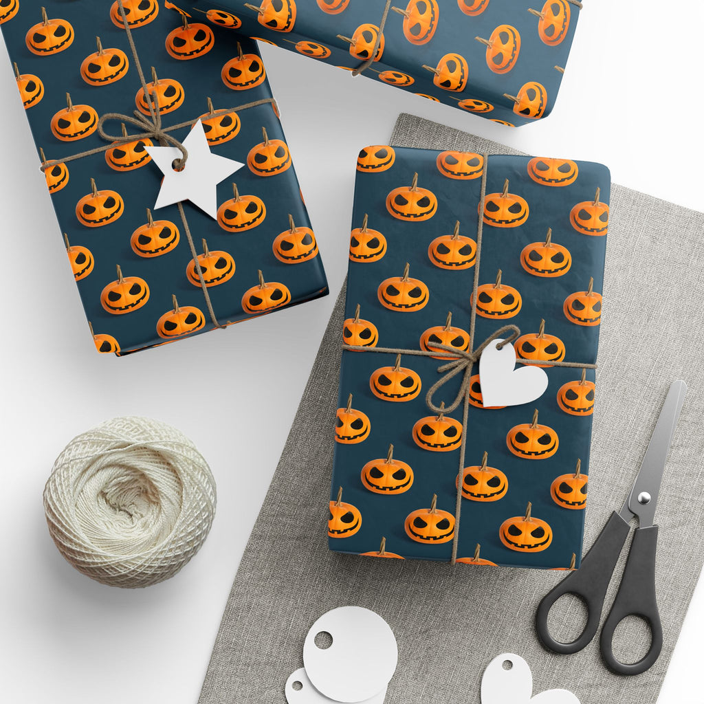 Halloween Jack O Lantern Wrapping Paper | Holiday Gift Wrapping Paper Roll