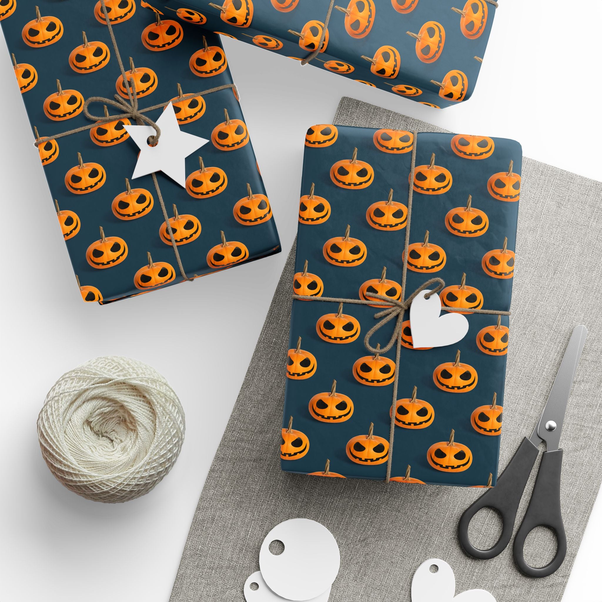 Halloween Jack O Lantern Wrapping Paper | Holiday Gift Wrapping Paper Roll