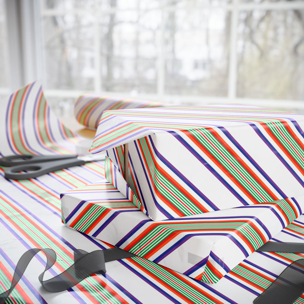 Stripe Design 006 Wrapping Paper - Holiday Gift Wrapping Paper Roll
