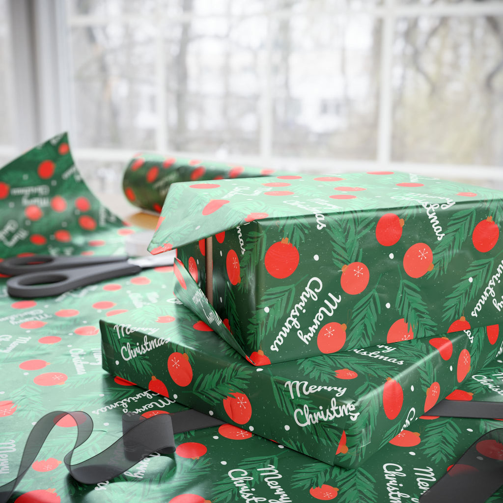 Christmas Winter Trees Wrapping Paper | Holiday Gift Wrapping Paper Roll