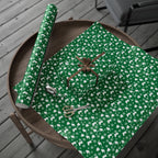 Christmas Stockings on Green Wrapping Paper | Holiday Gift Wrapping Paper Roll