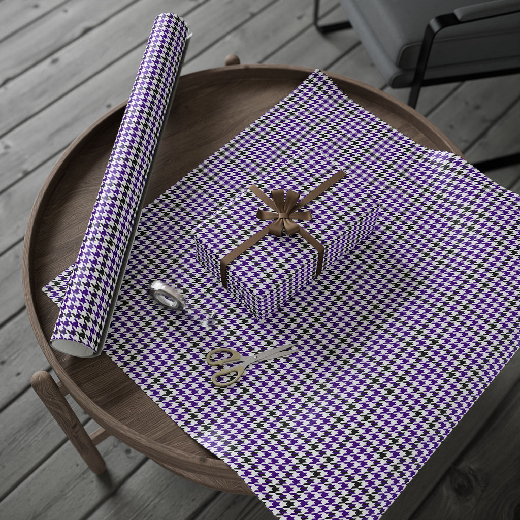 Houndstooth Wrapping Paper Design Purple 020 - Holiday Gift Wrapping Paper Roll