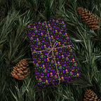 Mardis Gras Fleur De Lis Collage Wrapping Paper | Holiday Gift Wrapping Paper Roll