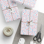 4th of July Patriotic Confetti Wrapping Paper | Holiday Gift Wrapping Paper Roll