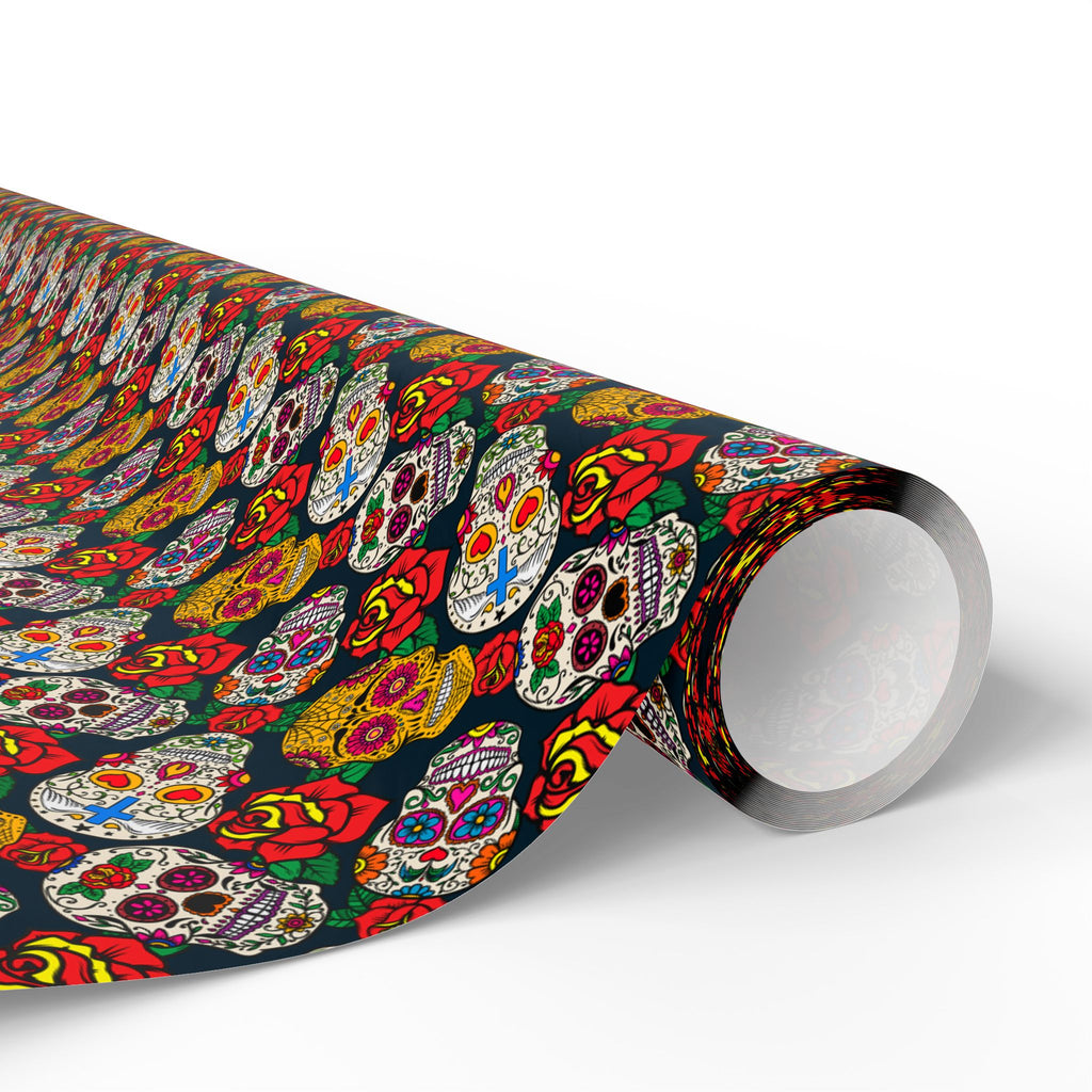 Day of the Dead Sugar Collage Wrapping Paper | Holiday Gift Wrapping Paper Roll