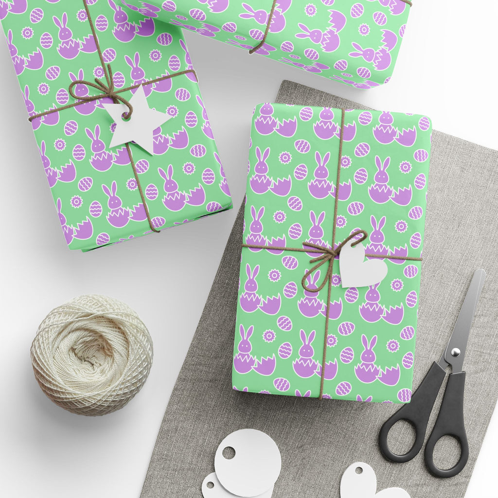 Easter Lavender Bunnies Wrapping Paper | Holiday Gift Wrapping Paper Roll