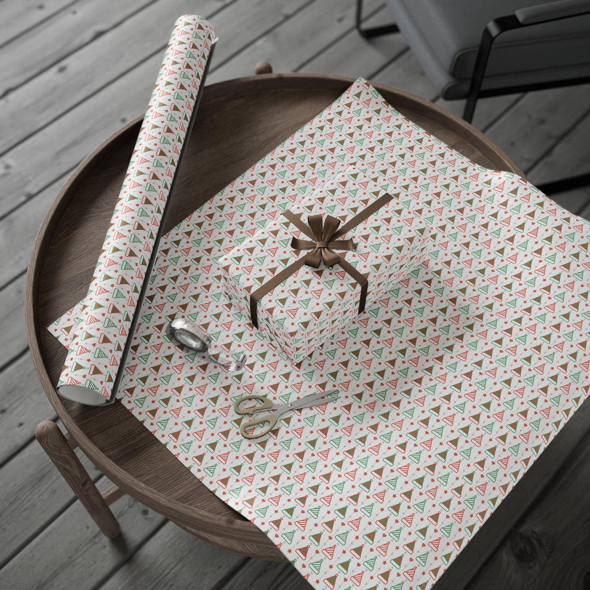 Christmas Marker Hats Wrapping Paper | Holiday Gift Wrapping Paper Roll