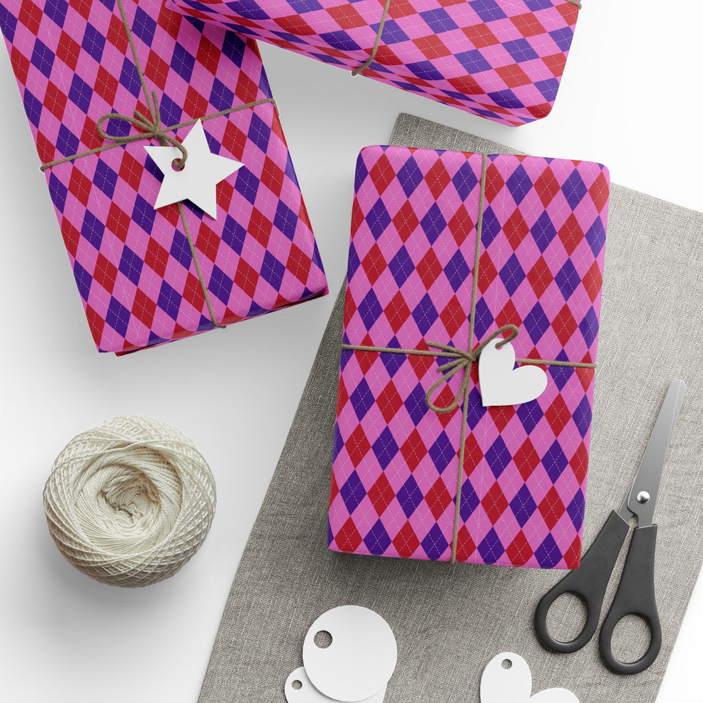 Argyle Design 022 Wrapping Paper - Holiday Gift Wrapping Paper Roll