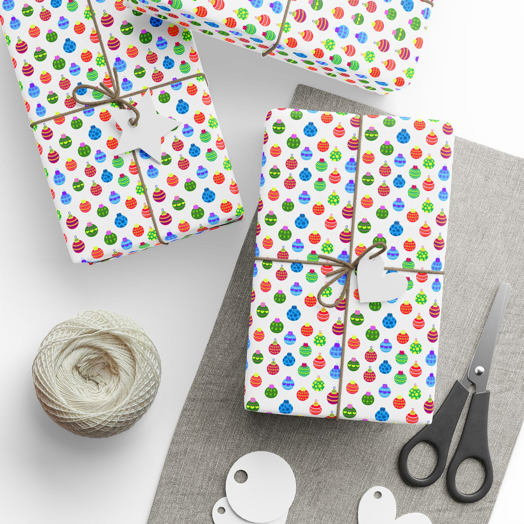 Christmas Tiny Baubles Wrapping Paper | Holiday Gift Wrapping Paper Roll