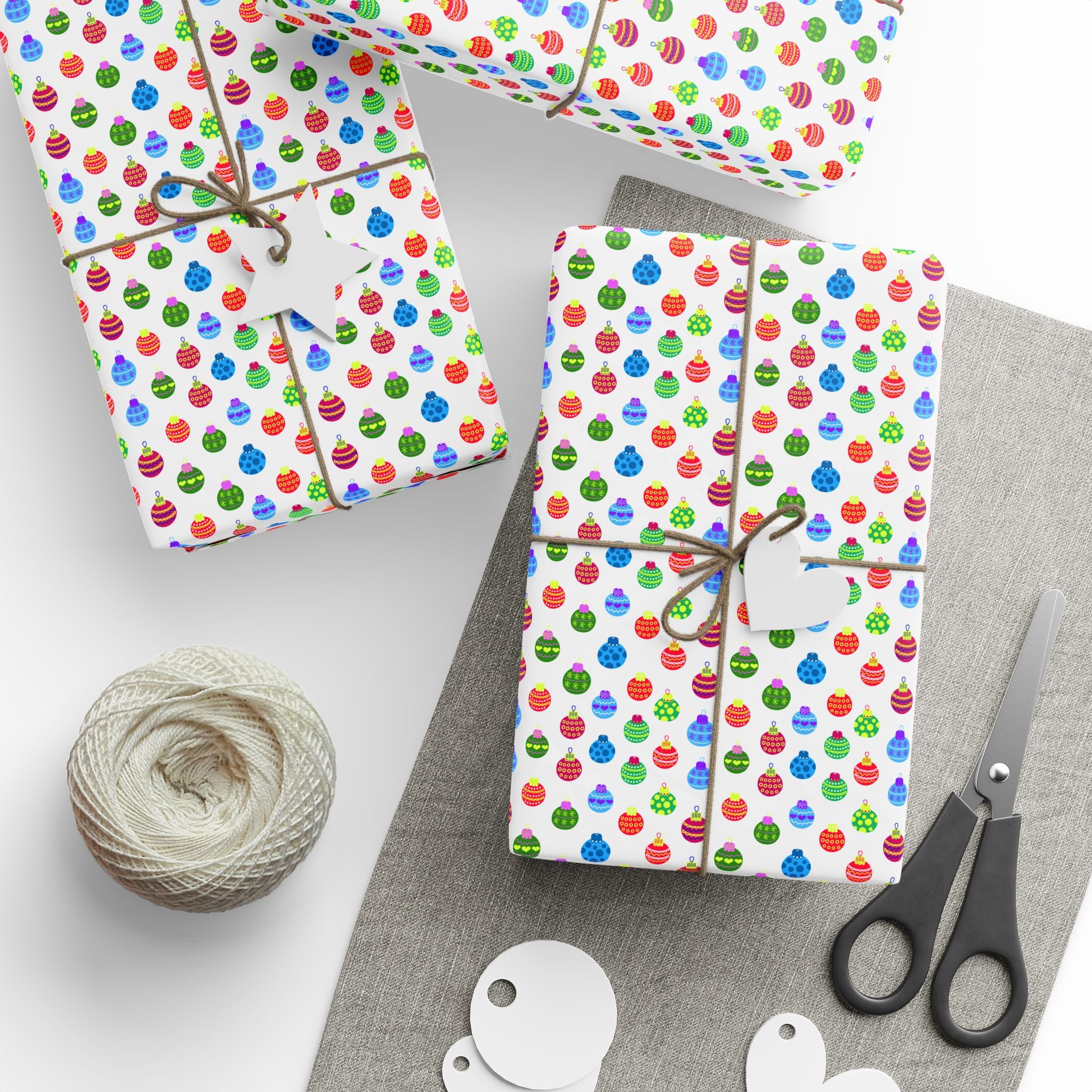 Christmas Tiny Baubles Wrapping Paper | Holiday Gift Wrapping Paper Roll