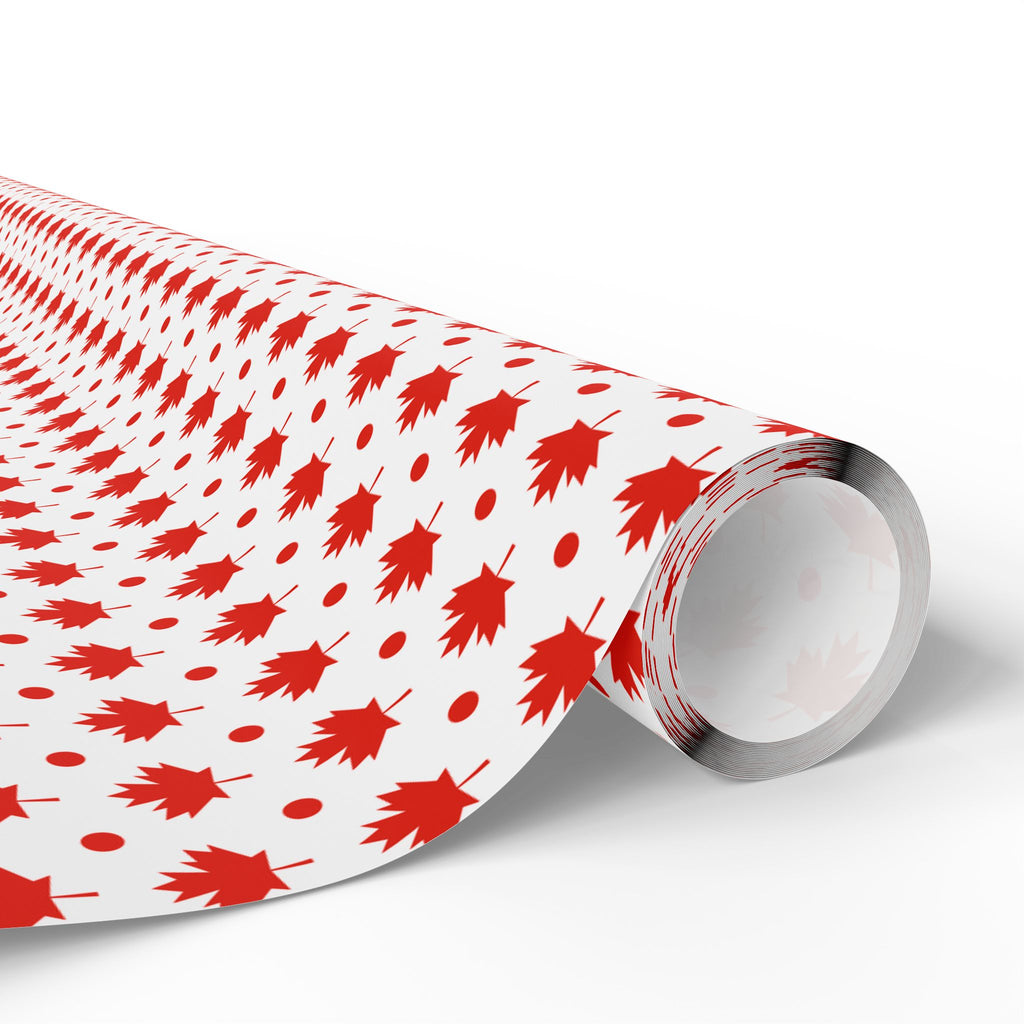 Canada Day Dotted Leaves Wrapping Paper - Holiday Gift Wrapping Paper Roll