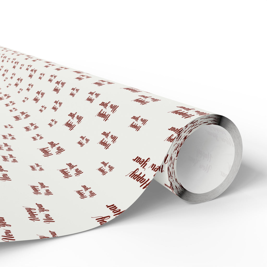 New Year's Happy New Year on White Wrapping Paper - Holiday Gift Wrapping Paper Roll