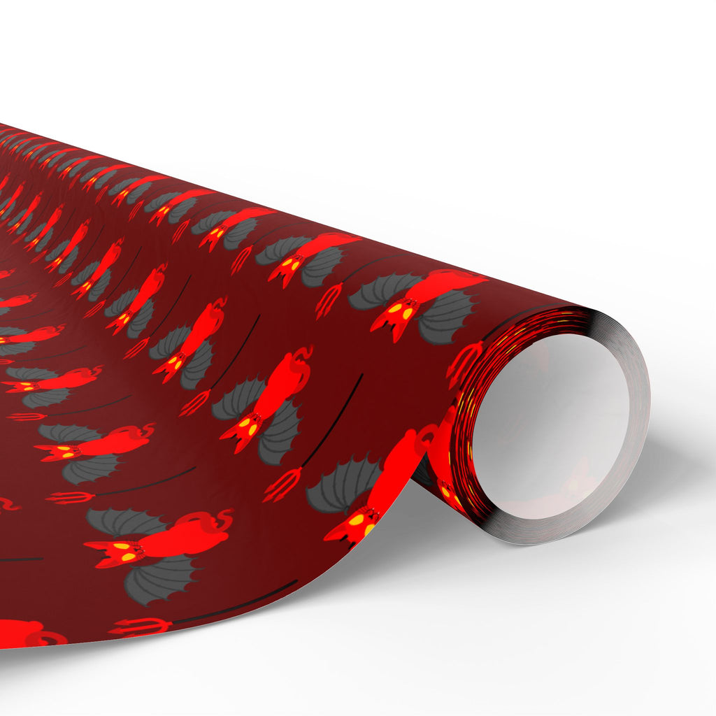Halloween Devil Cat Wrapping Paper | Holiday Gift Wrapping Paper Roll