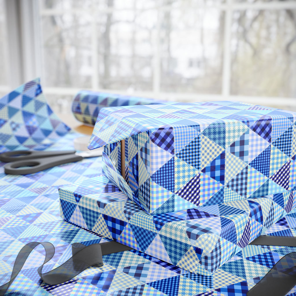Hanukkah Patchwork Wrapping Paper | Holiday Gift Wrapping Paper Roll
