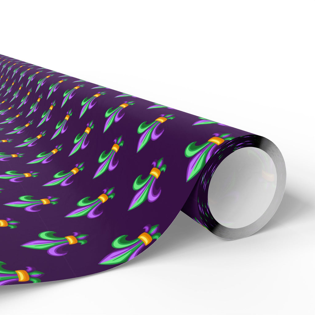 Mardis Gras Fleur De Lis Carnival Wrapping Paper | Holiday Gift Wrapping Paper Roll