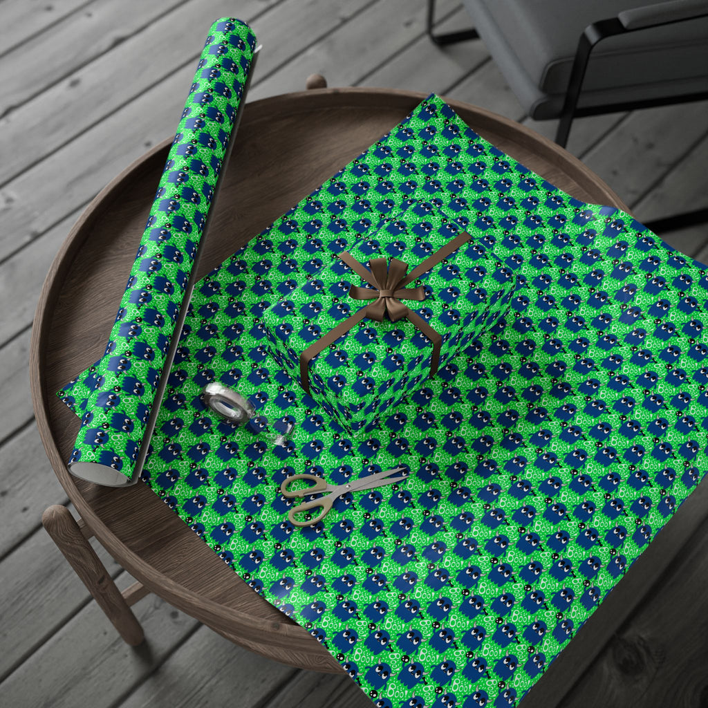 Halloween Horned Ghosts Wrapping Paper | Holiday Gift Wrapping Paper Roll