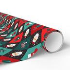 Christmas Checkered Santa Wrapping Paper | Holiday Gift Wrapping Paper Roll