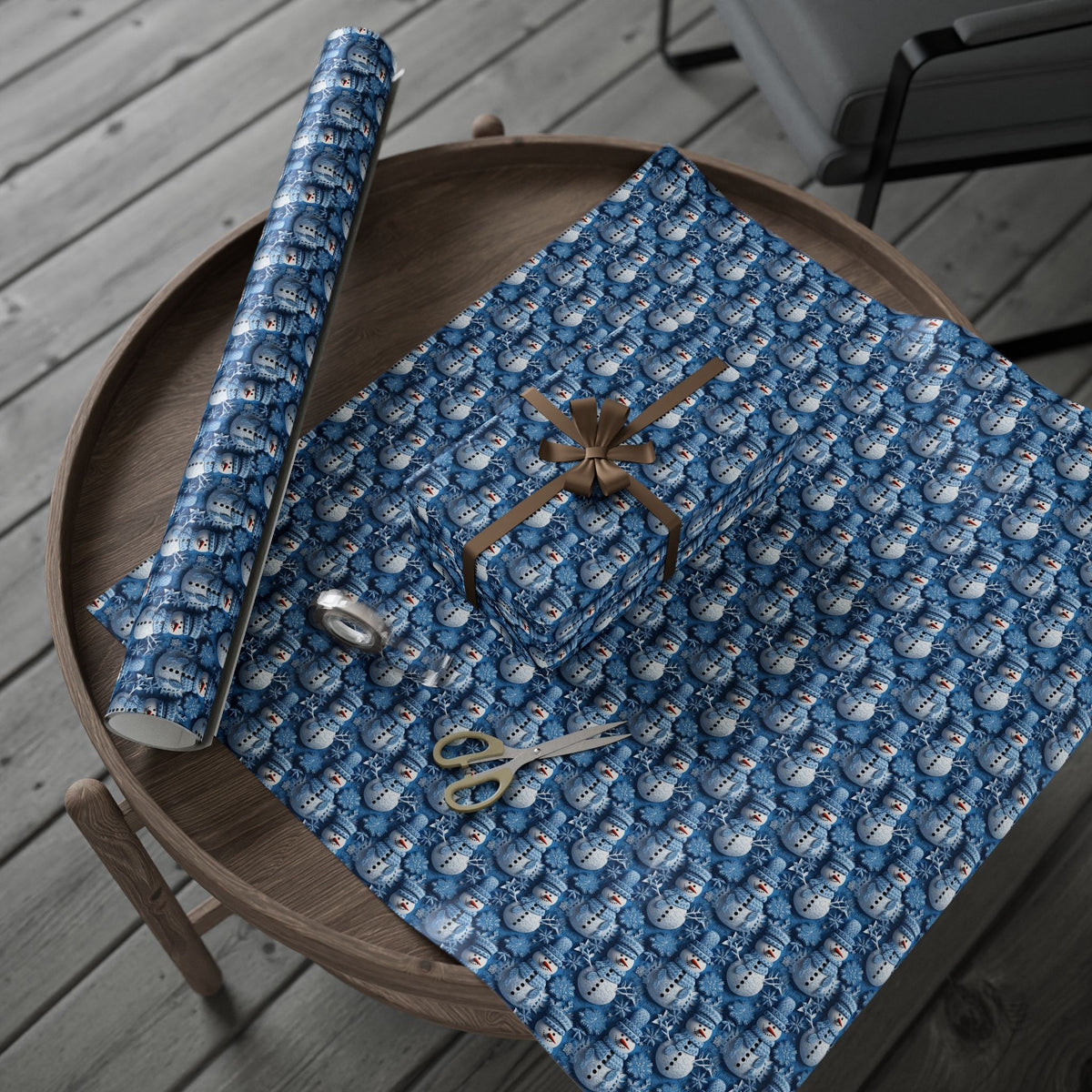 Christmas 3D Snowmen Wrapping Paper | Holiday Gift Wrapping Paper