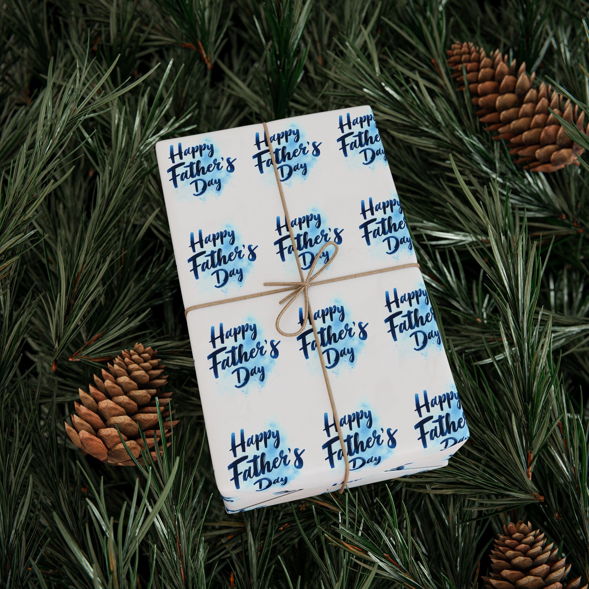 Father's Day Watercolor Script Wrapping Paper - Holiday Gift Wrapping Paper Roll