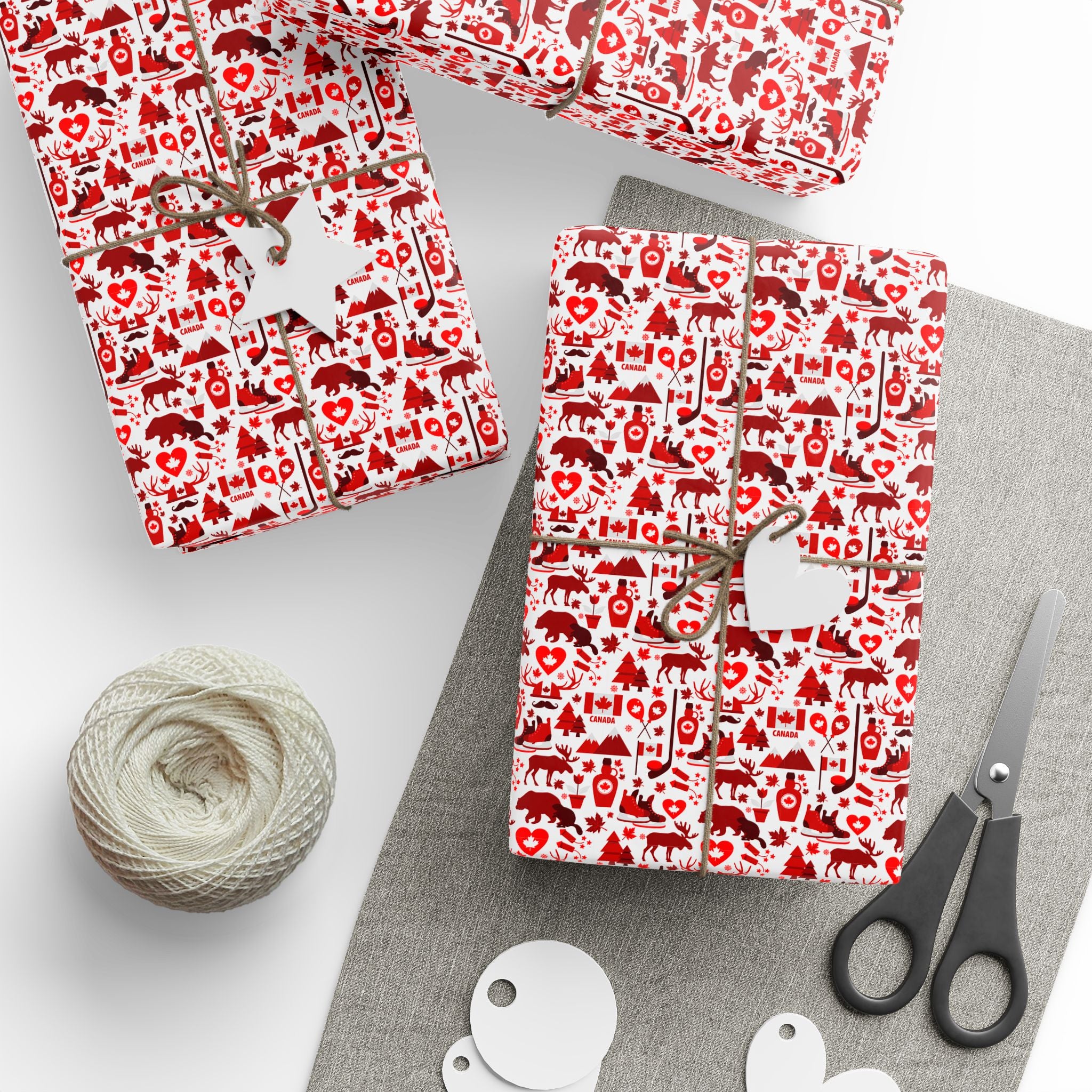 Canada Day Beaver Collage Wrapping Paper - Holiday Gift Wrapping Paper Roll