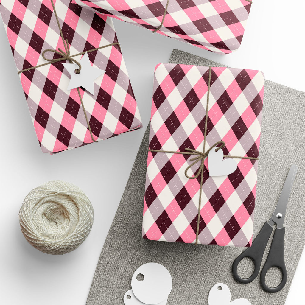 Argyle Design 037 Wrapping Paper - Holiday Gift Wrapping Paper Roll