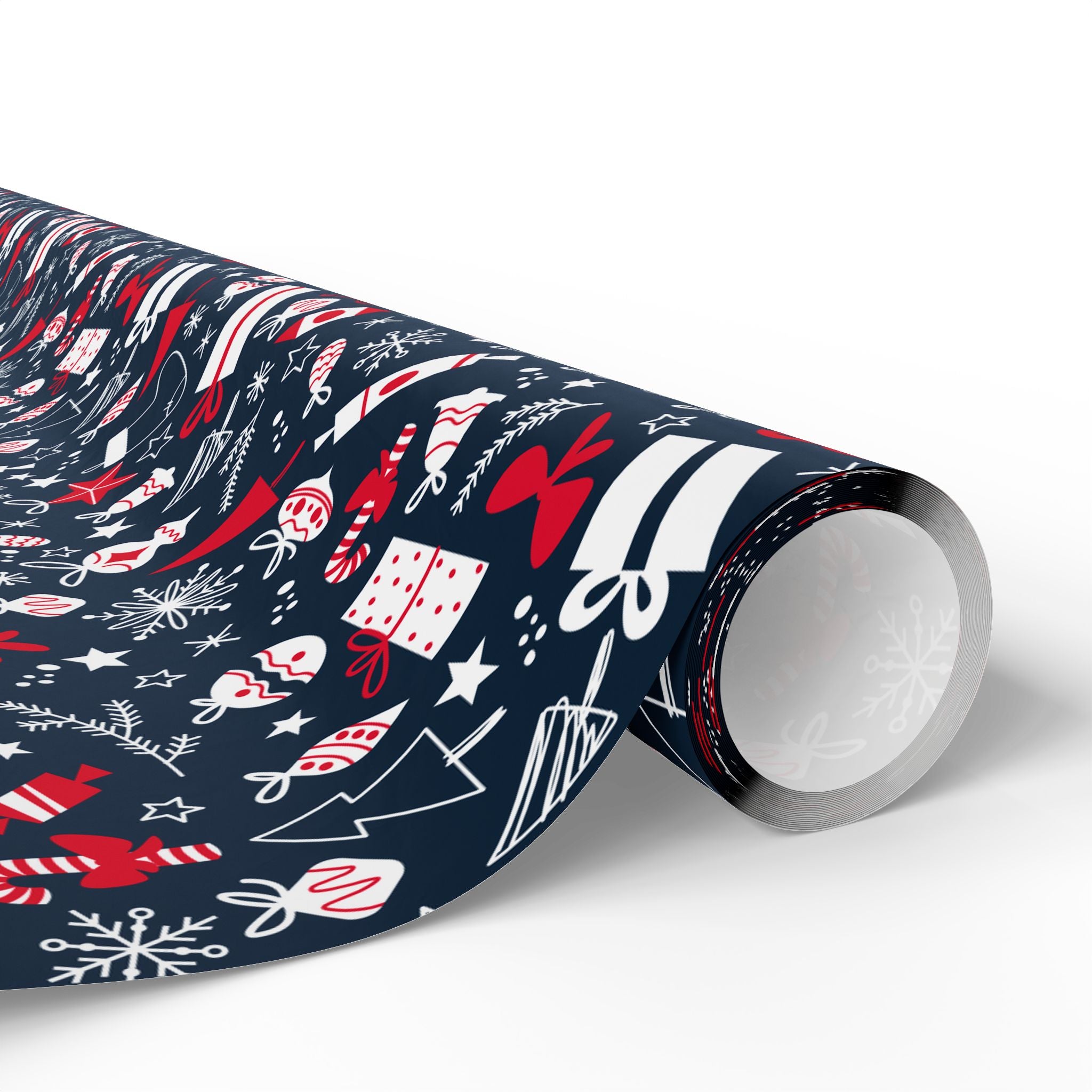 Christmas Bells & Bows Wrapping Paper | Holiday Gift Wrapping Paper Roll