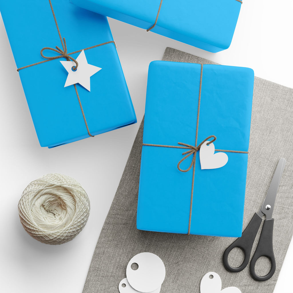 Solid Carolina Blue Wrapping Paper - Holiday Gift Wrapping Paper Roll