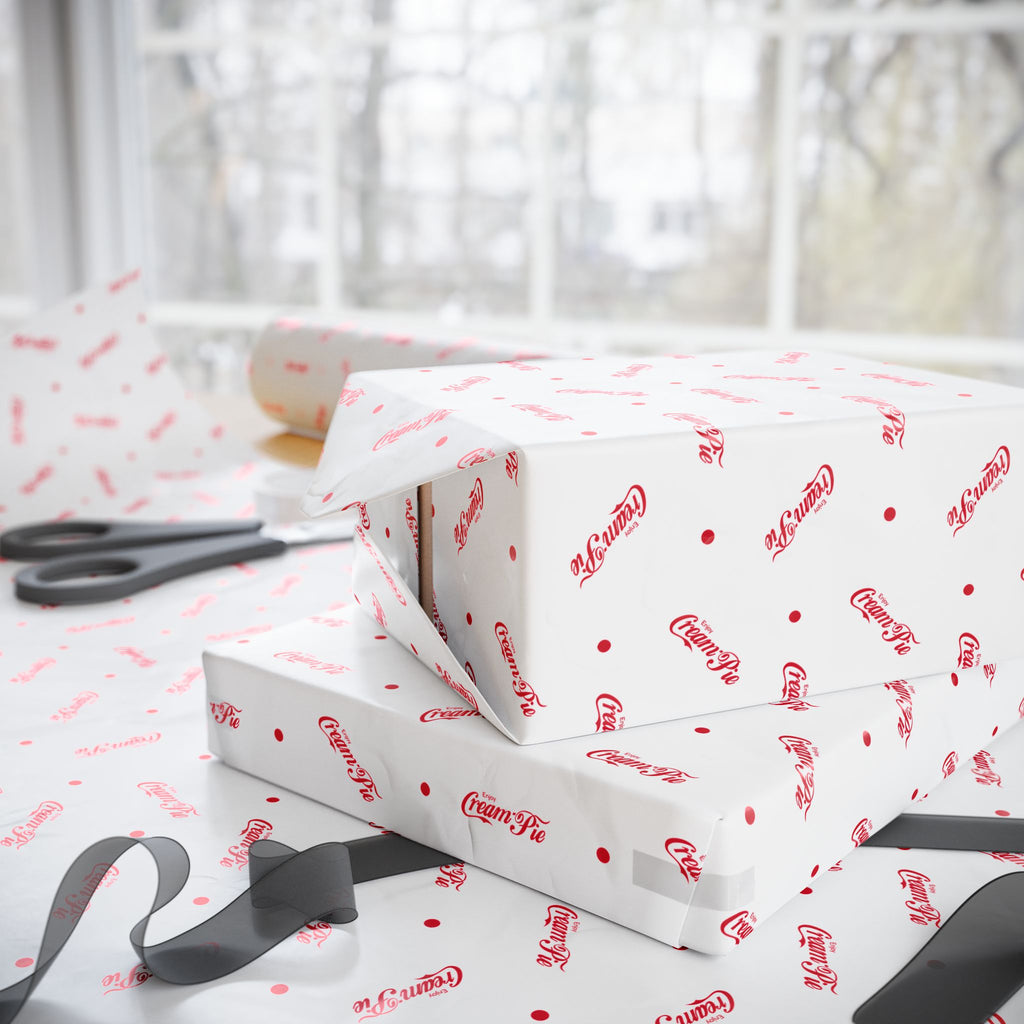 NSFW Cream Pie Spencerian Script Wrapping Paper - Holiday Gift Wrapping Paper Roll