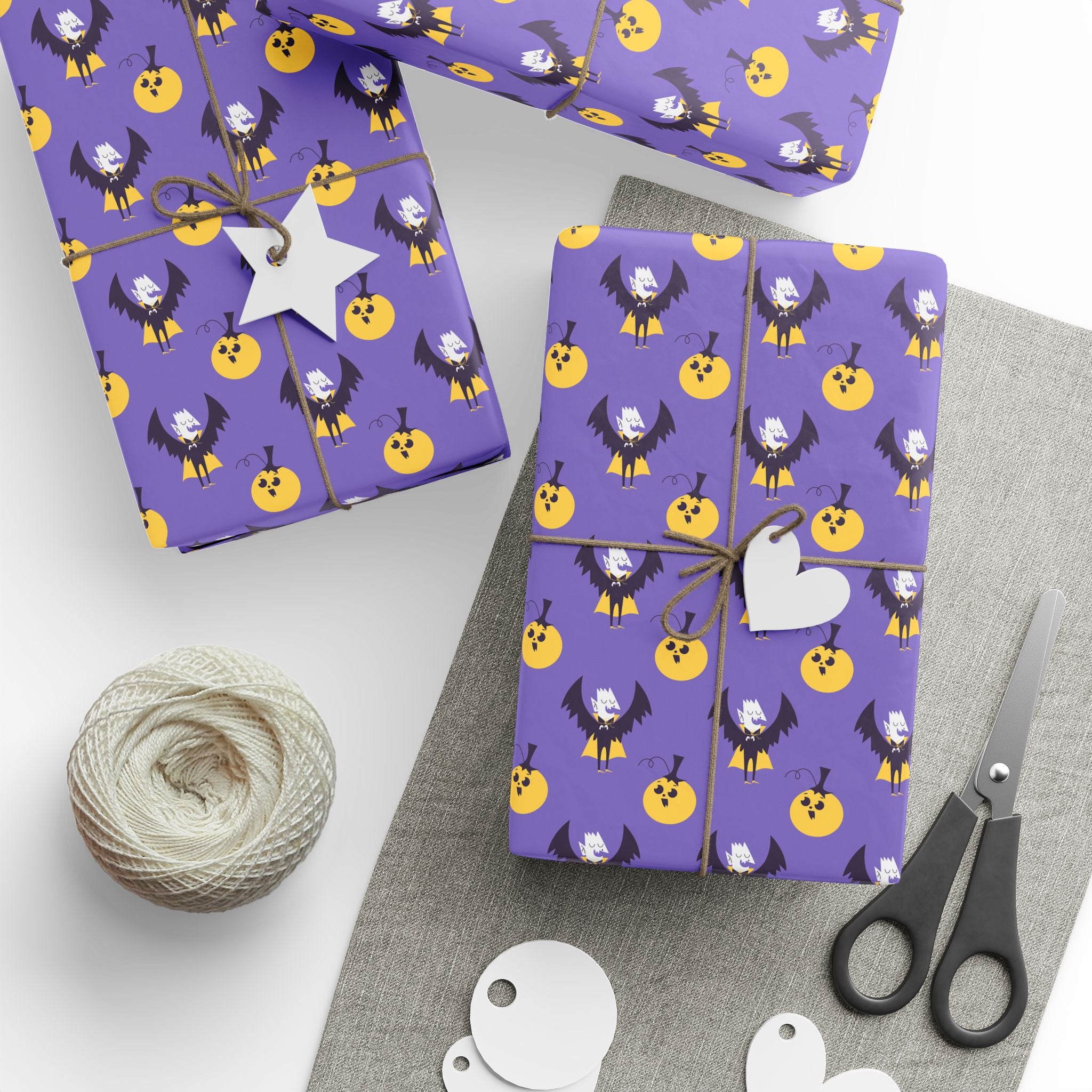 Halloween Vampire Wings Wrapping Paper | Holiday Gift Wrapping Paper Roll