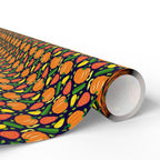 Pumpkin Pattern Wrapping Paper Roll — Fall Halloween Gift Wrap