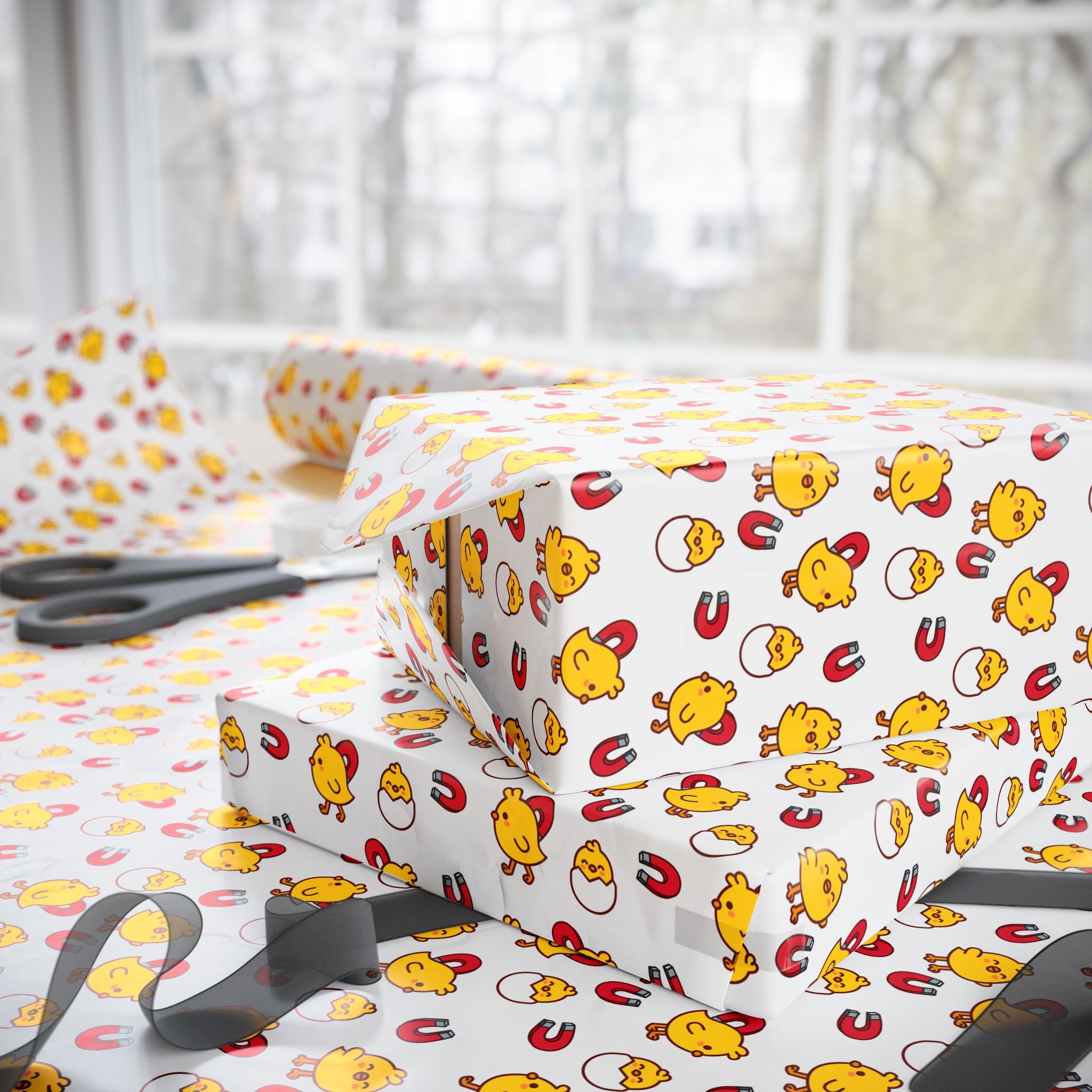 NSFW Chick Magnet on White Wrapping Paper - Holiday Gift Wrapping Paper Roll
