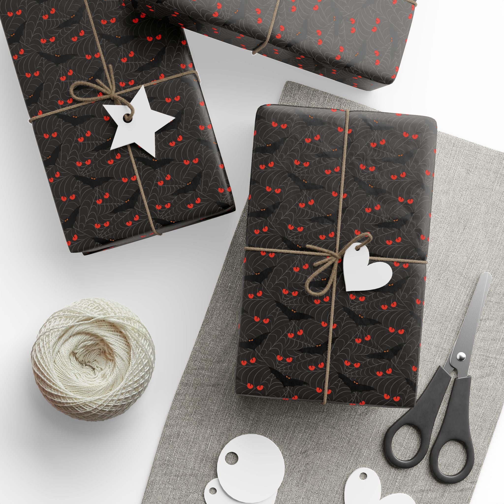 Halloween Batty Webs Wrapping Paper | Holiday Gift Wrapping Paper Roll