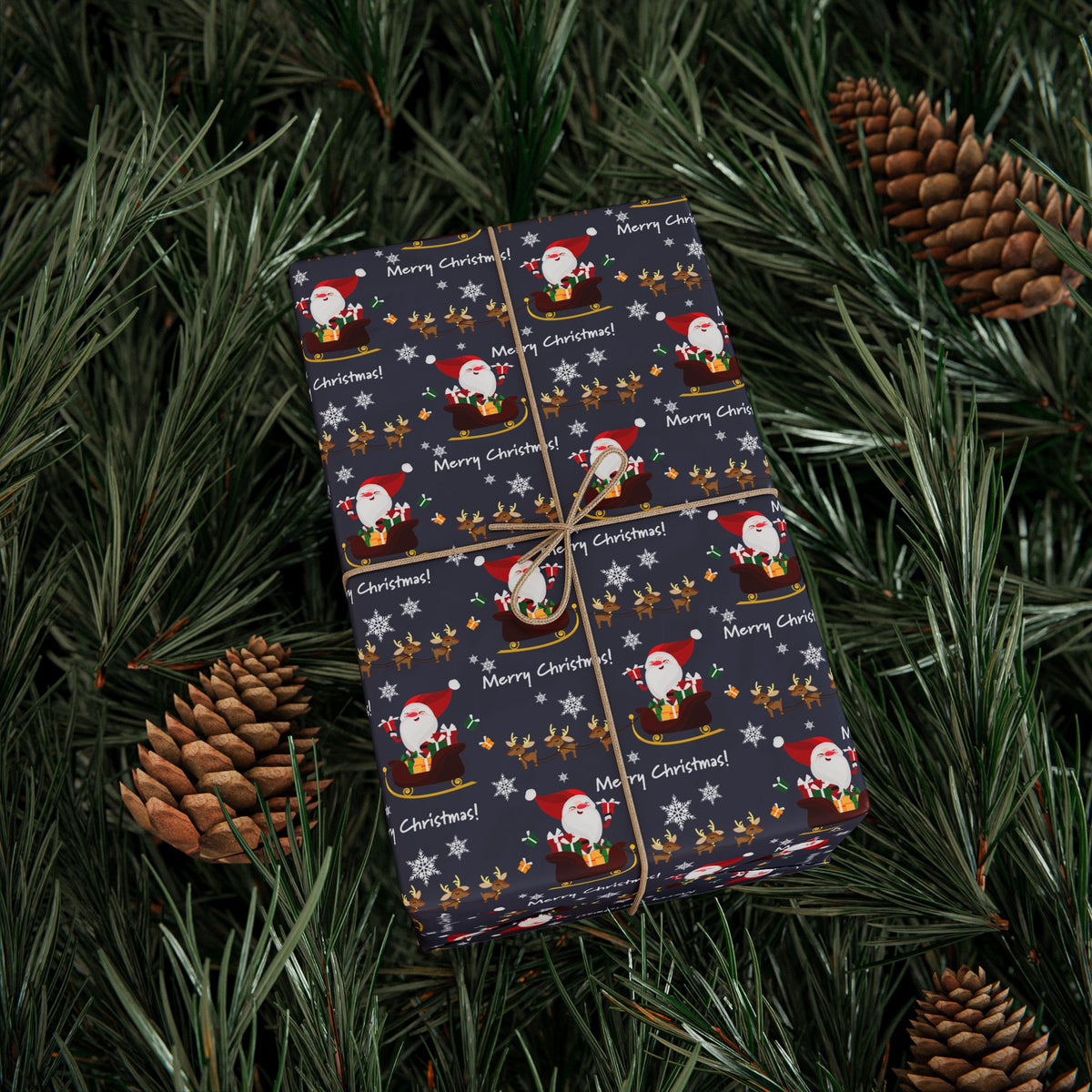 Christmas Santa's Sleigh Ride Wrapping Paper | Holiday Gift Wrapping Paper Roll