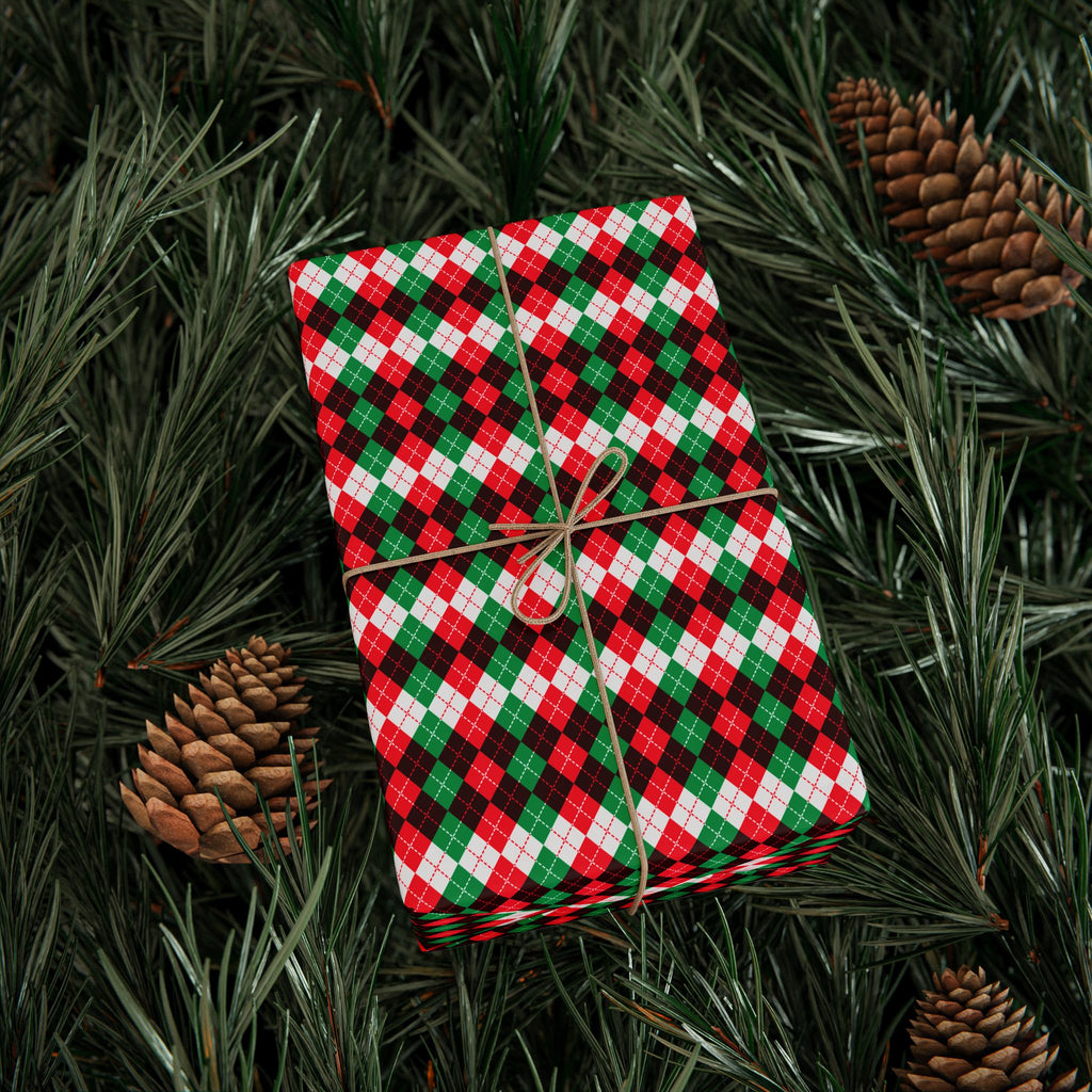 Argyle Design 017 Wrapping Paper - Holiday Gift Wrapping Paper Roll