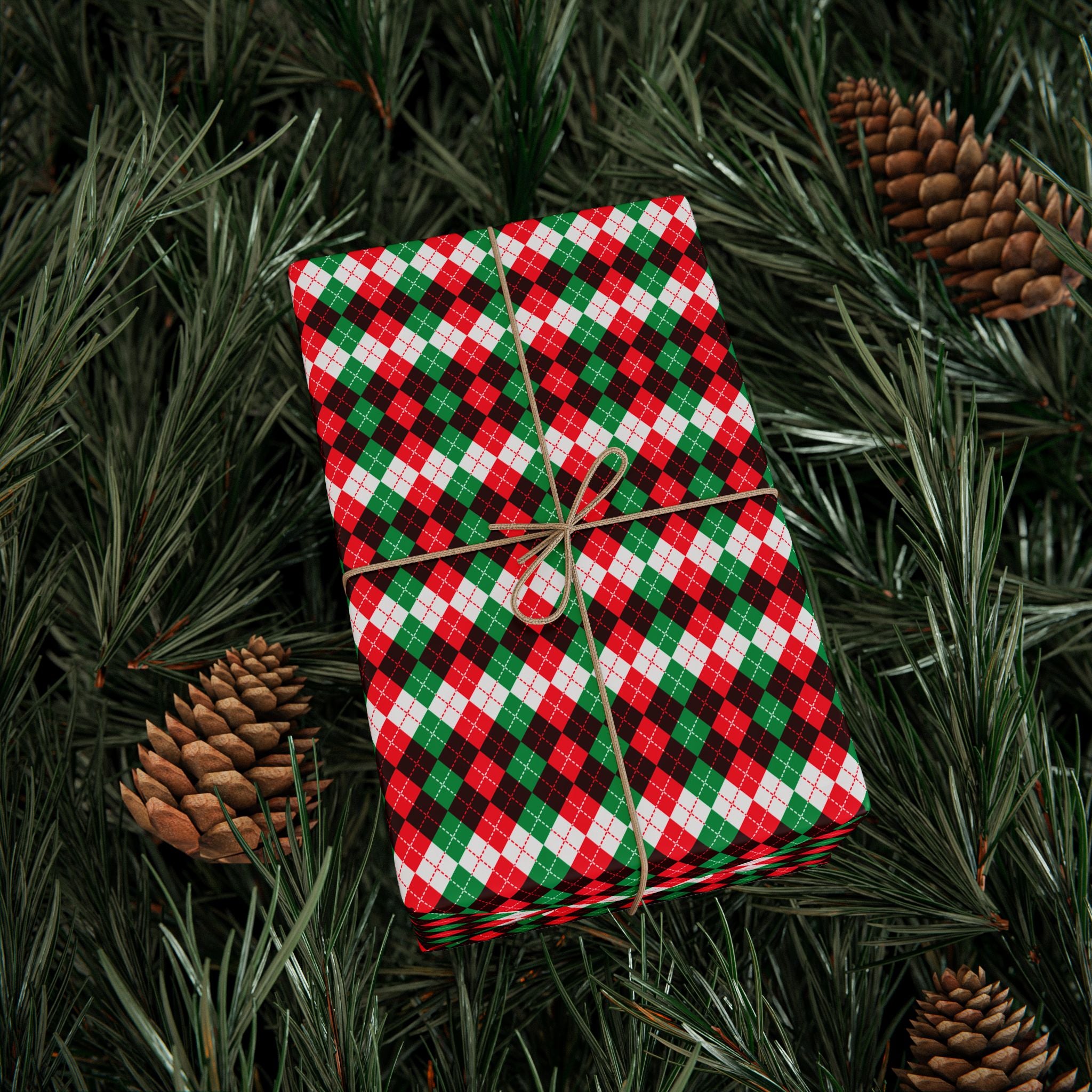 Argyle Design 017 Wrapping Paper - Holiday Gift Wrapping Paper Roll