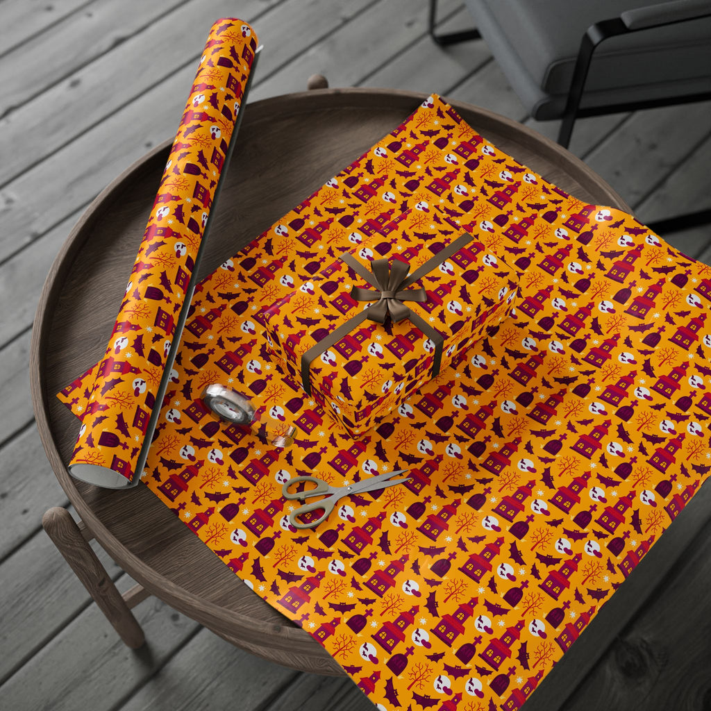 Halloween Batty Tombs Wrapping Paper | Holiday Gift Wrapping Paper Roll