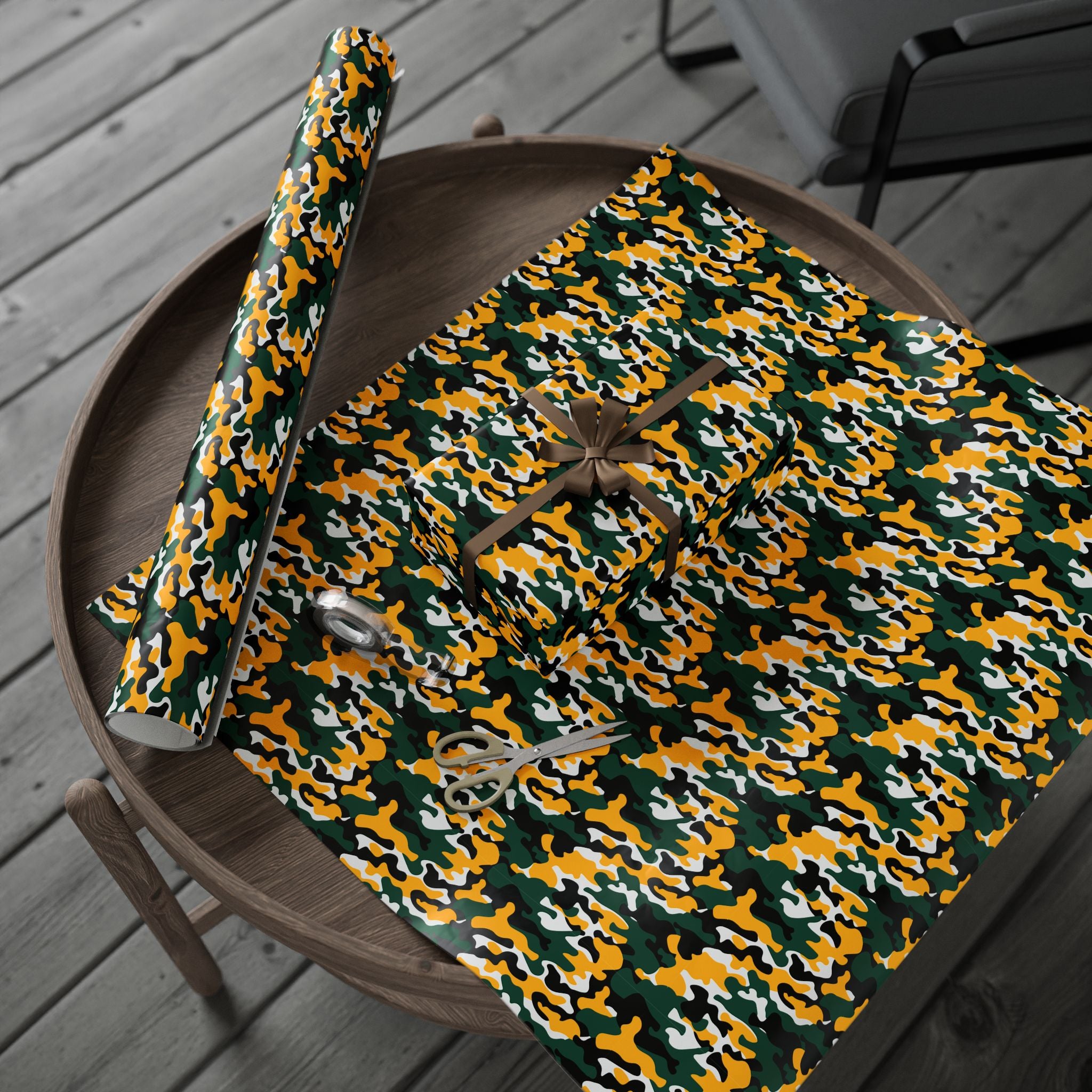 Baylor Bears Inspired Camoflauge Wrapping Paper - Holiday Gift Wrapping Paper Roll